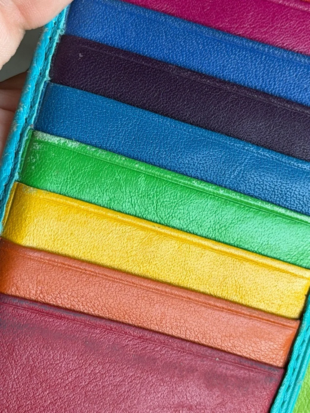 Dallatti Leather Wallet Rainbow Card Slots - Picture 8 of 12